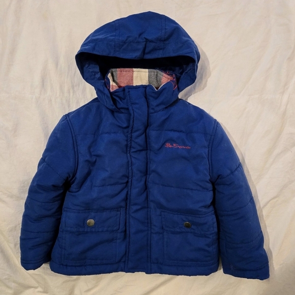 EUC; Ben Sherman Baby Quilted Winter Jacket; Size: Age 1-2; Concealed Hood; Blue - Picture 1 of 11